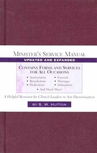 Minister’s Service Manual – Hardcover, by Hutton Samuel Ward – Very Good u