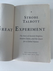 The Great Experiment By Strobe Talbott Paperback Book 2009
