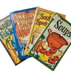 Potpourri Press Vintage 70’s Cookbooks Lot of 4 Bundle Soups Souffle Wok Tempura