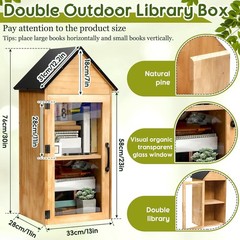 Outdoor Little Library Box – 2-Tier Community Book Exchange & Decor