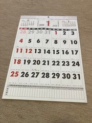 2026 Wall Calendar A3 with Memo Sections, Hanging, Foldable