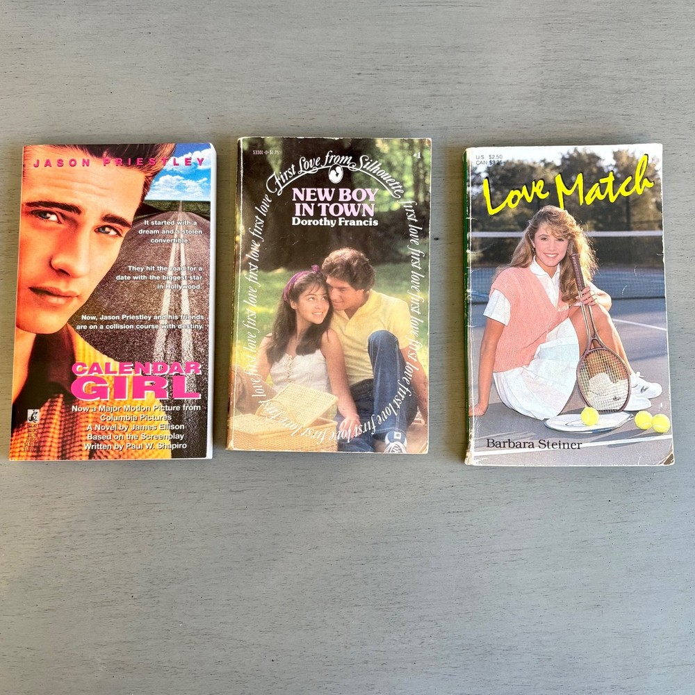 VTG Romance Paperback Books -Love Match, Calendar Girl, New Boy in Town 80-90s