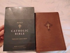 RSV2CE Thinline Large Print Catholic Bible Brown Leathersoft Comfort Print ESV