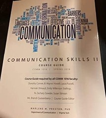 Communication Skills II Course Guide, COMM 1016, Spring 2019 Marl