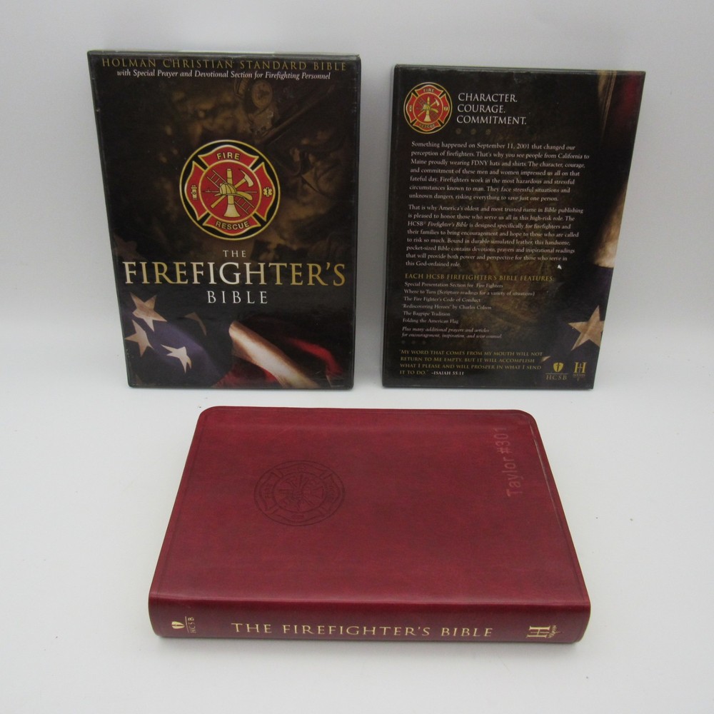 HCSB Firefighter’s Bible Burgundy Soft Simulated Leather Red Letter *READ*