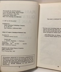 Marijuana Question? Ed Rosenthal Signed Copy 1987 first printing. Good Cond.
