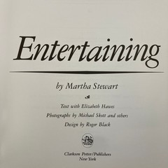 Entertaining Martha Stewart 1998 Paperback Clarkson Potter Publishers 4th Print