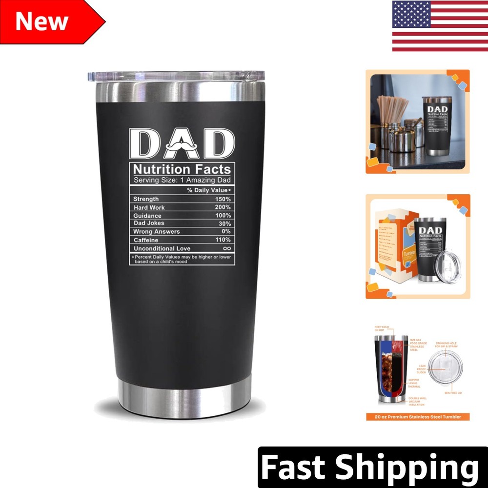 Funny and Functional 20 Oz Stainless Steel Tumbler – Gifts for Dad from Kids