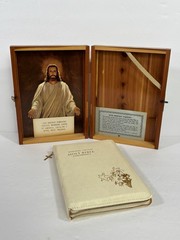 Holy Bible Textile Workers Union Nitro, West Virginia With Cedar Box