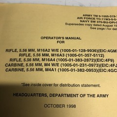 TM9-1005-319-10 M16A2/A3/A4 Operators Manual 1998 Original