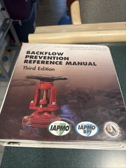 Backflow Prevention Reference Manual Third 3rd Edition IAPMO IAPMO BPI