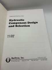 Hydraulic Component Design & Selection Fitch Hong BarDyne Books 1998 – Book 1