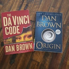 Da Vinci Code: A Novel by Dan Brown 2003, Hardcover & Dan Brown- Origin Paper Bk