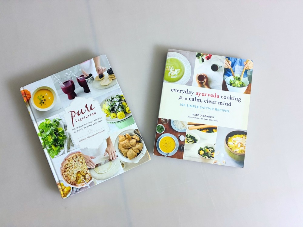 Everyday Ayurveda Cooking Softcover Pure Vegetarian Hardcover Lot of 2 Books