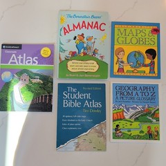 Homeschool Maps Geography Bible History Education 5 Book Lot Berenstain Atlas