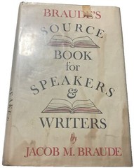 Braude’s Source Book for Speakers and Writers HC Braude, Jacob M Ex Libris @2