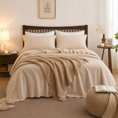 Belgian Linen Sheet Set Solid Color – 4 Pieces (1 Flat Sheet, 1 Fitted Sheet & 2