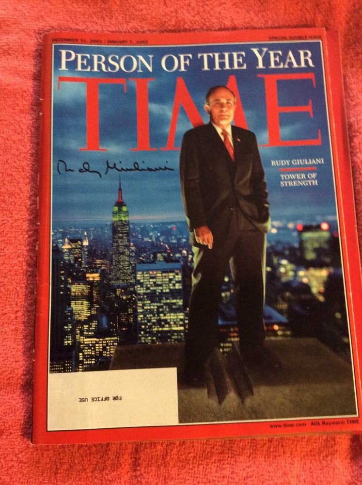 TIME DECEMBER 31 2001 JANUARY 7 2002 SIGNED PERSON YEAR RUDY GIULIANI SIGNATURE