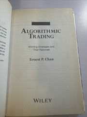 Algorithmic Trading : Winning Strategies and Their Rationale by Ernie Chan…