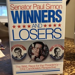 Senator Paul Simon Winners And Losers SIGNED Book 1989 Political Autograph HC