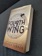 1st Edition Fourth Wing Hardcover HCDJ by Yarros Rebecca Fine NM 8th Printing