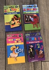 4 PACKS SESAME STREET FLASH CARDS – ABCs NUMBERS COLORS EARLY WORDS 144 TOTAL