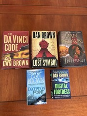 Dan Brown 5-Book Mixed Lot Thriller Fiction: Da Vinci Code, Inferno, Lost Symbol