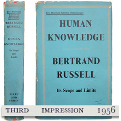Bertrand Russell Philosophy HUMAN KNOWLEDGE 3rd printing HCDJ Muirbead G Allen