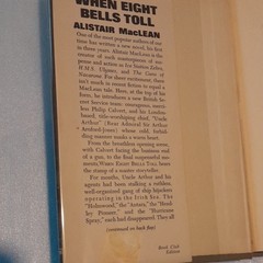 When Eight Bells Toll Alistair MacLean Hardcover Normandy Book Club Dust Jacket