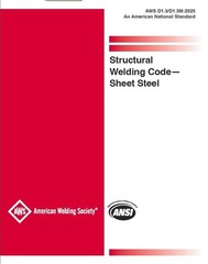 AWS D1.3/D1.3M:2025 – STRUCTURAL WELDING CODE – SHEET STEEL (Brand New Softback)