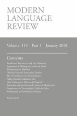 Modern Language Review (113:1) January 2018, Brand New, Free shipping in the US