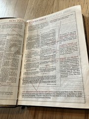 Nelson Open Bible Expanded Ed NKJV Black Genuine Leather 1985 466 Large Print!