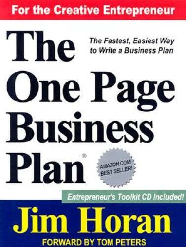 The One Page Business Plan for the Creative Entrepreneur – Paperback – GOOD