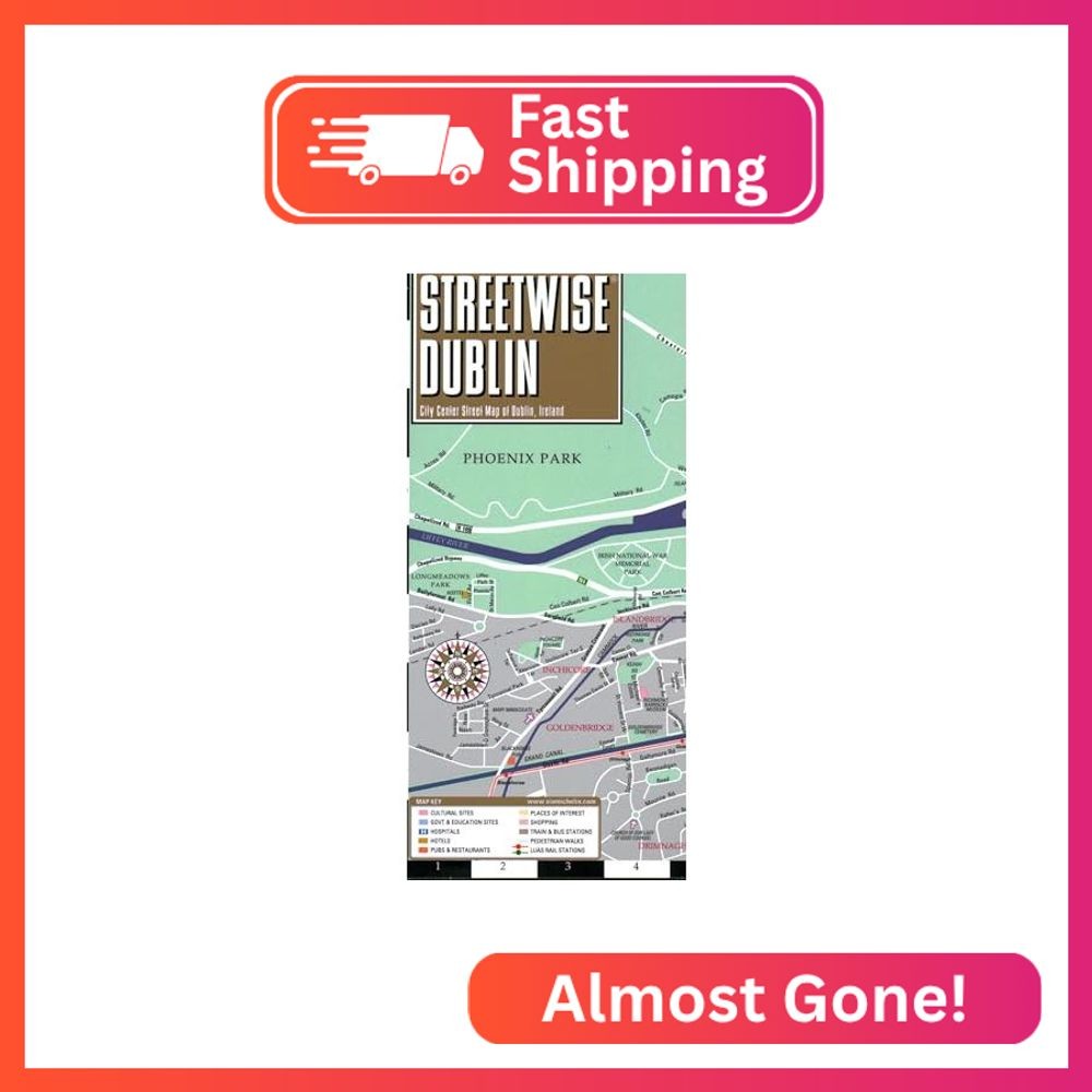 Streetwise Dublin Map – Laminated City Center Street Map of Dublin, Ireland (Mic