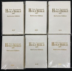 Holy Bible New Testament KJV White Mini Leatherette Cover 4.5” x 3” Set of 6
