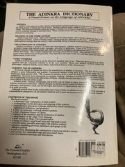 THE ADINKRA DICTIONARY: A VISUAL PRIMER ON THE LANGUAGE OF By W. Bruce Willis VG