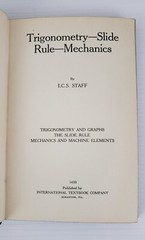 Trigonometry Slide Rule Mechanics 145B International Textbook Co. ICS Staff 1939