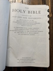 Blue Simulated Leather Large Print LDS Bible 9-1/2” X 6-1/2” Indexed Clean