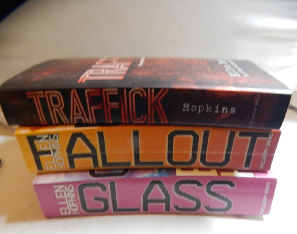 Traffick Glass Fallout Book Series Lot of 3 Ellen Hopkins Books Paperback