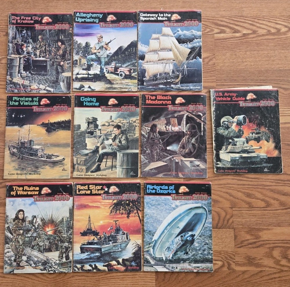 10 Twilight 2000 Military Role Playing Book Lot Used Rare RPG vintage