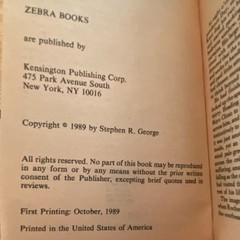 Dark Miracle Stephen R. George Zebra Books 1989 First Printing PB