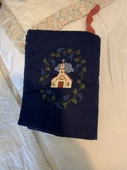 Vintage Cloth -Quilted 10 Commandments Book with Bookmark! 10 1/2 Inches Long