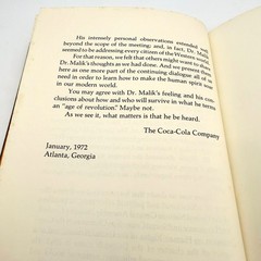 VTG 1972 Charles H Malik Survival in an Age of Revolution Coca-Cola HC Book