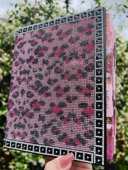 Pink Bling KJV Journaling Bible Crystal Stones Animal Print with Floral Rose Tab