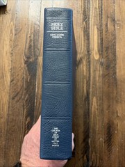 Blue Simulated Leather Large Print LDS Bible 9-1/2” X 6-1/2” Indexed Clean