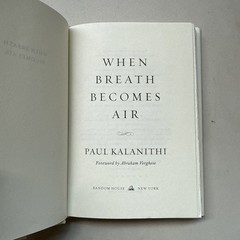 When Breath Becomes Air by Paul Kalanithi (2016, Hardcover) Like New -C11