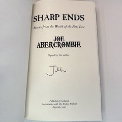 Sharp Ends Joe Abercrombie The Broken Binding Stenciled Edges SIGNED Hardcover