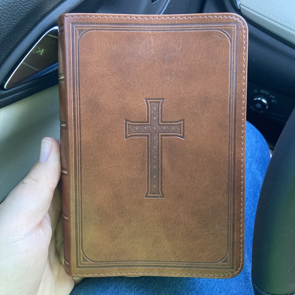 KJV Compact Large Print Holy Bible Red Letter Edition Saddle Tan Ribbon CAP