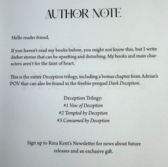 Rina Kent Deceptions Trilogy After Dark Bookshop Special Edition + Art Prints
