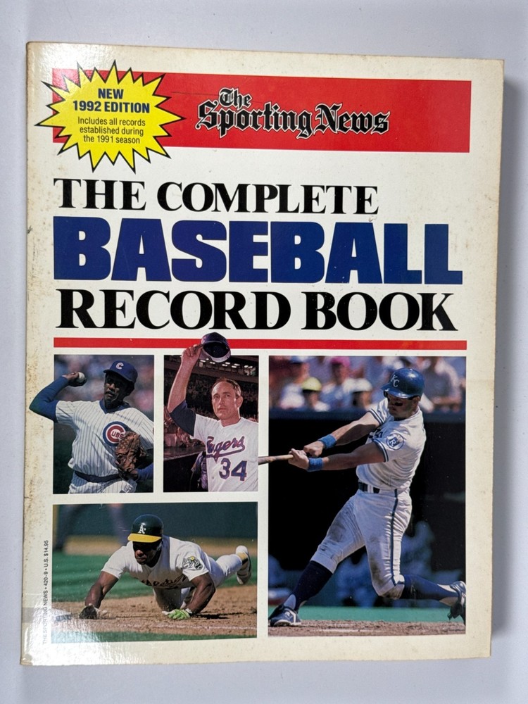 1992 The Complete Baseball Record Book Vintage Sporting News Nolan Ryan